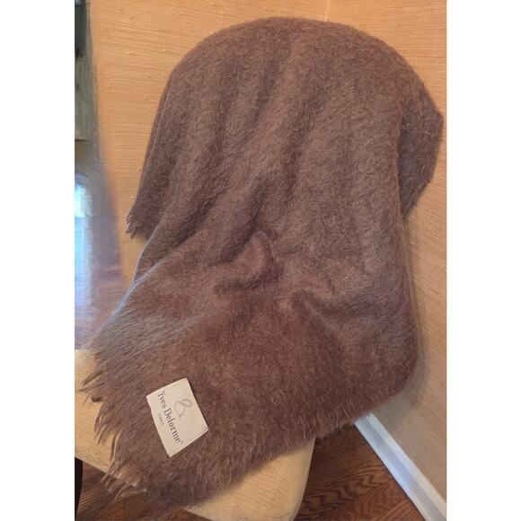Yves Delorme Paris 100% Mohair King Blanket Nutmeg Brown Heavyweight 180x240cm - Picture 7 of 7